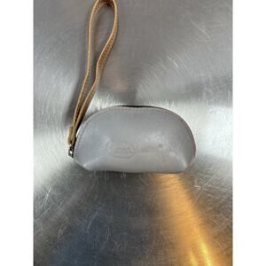 AmeriLeather Gray Leather Coin Pouch Wristlet Small Zip Wallet Key Holder